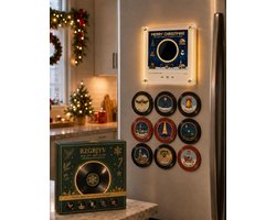 Kerst Muziek Magneten Voor Koelkast - 9 NFC Mini Vinylplaten - Muziekdoos Kit - USB-Oplaadbaar - met LED-licht - NFC Magnetische Muziekdoos Set - Perfect kerstcadeau - herbruikbaar - voor kerstdecoraties