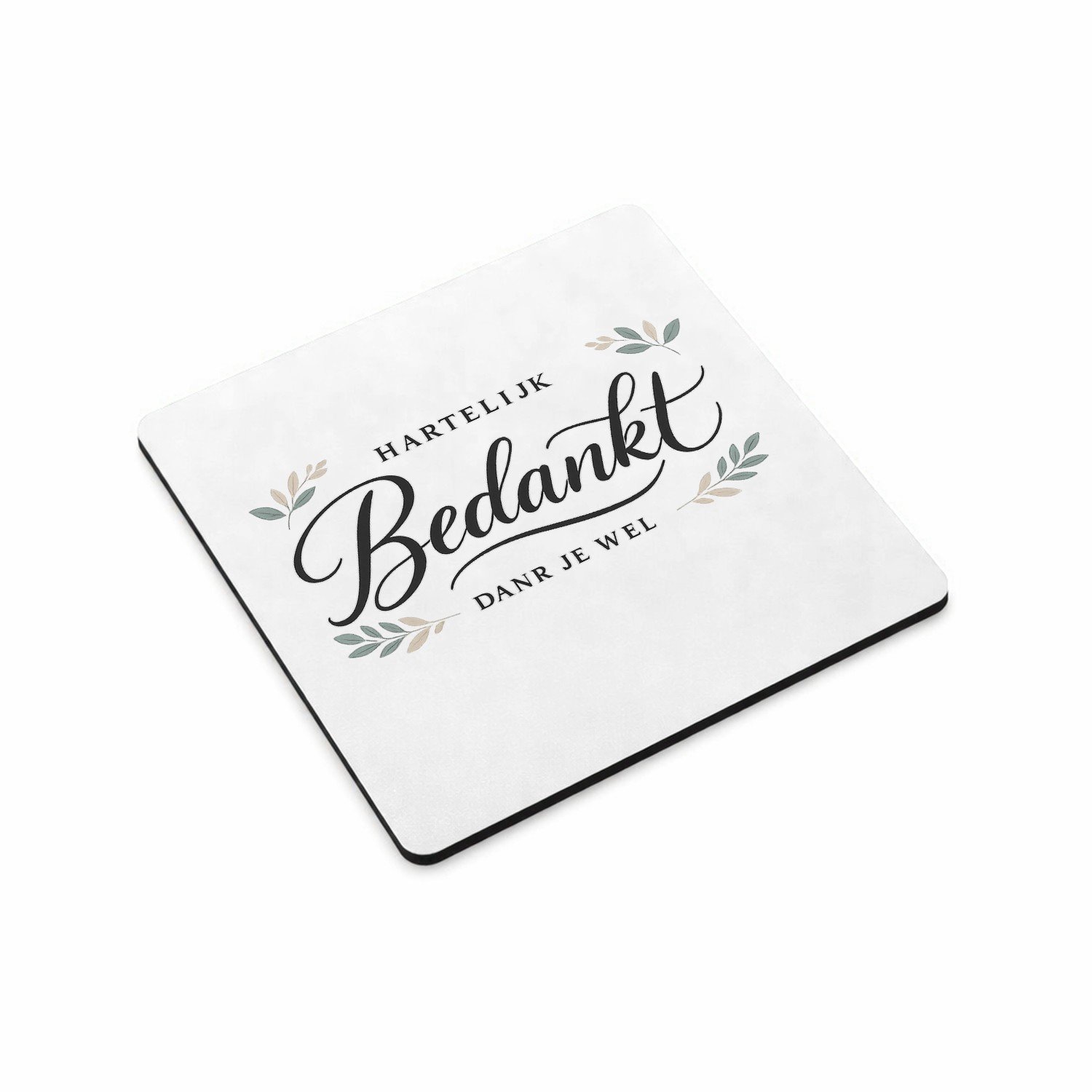 Mr Cadeautjes MDF magnetische fotolijst vierkant 9,5 - design Een krachtige waarderingsposter met botanische omlijsting ro | cadeau Wit