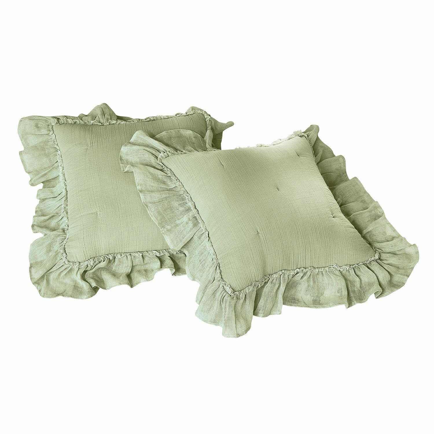 Loberon Kussenhoes set van 2 Martone groen