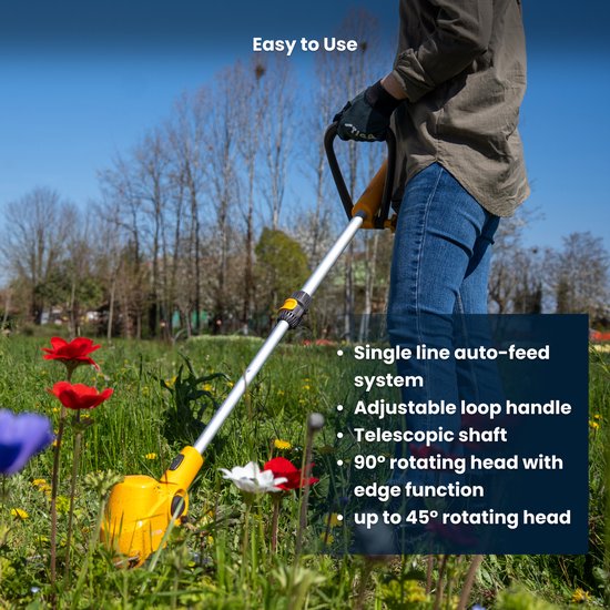 GT 100E Kit - Accu Trimmer - incl. accu & lader — afbeelding 3