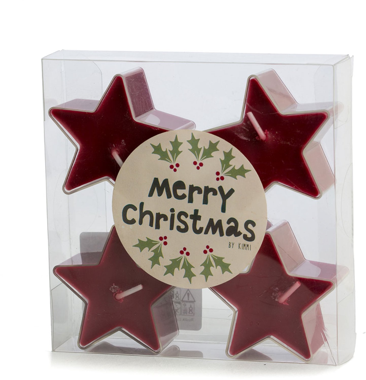Rustik Lys Waxinelichtjes in stervorm - Rood - 5 stuks - ster - kaars - kerst - kado - brievenbuscadeau
