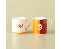 Karaca Galatasaray - Theeglazen – 2-Delige Set – 230 ml – Porselein – Officieel Gelicentieerde GS Collectie