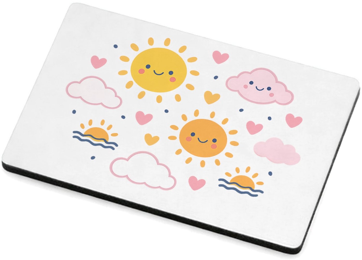 Mr Cadeautjes MDF magnetische fotolijst 7,5 x 5 - design Speelse regendag met vriendelijke weer-icoontjes | cadeau Wit