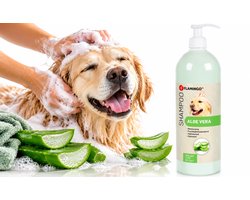 Flamingo Hondenshampoo Aloë Vera – 1L – hydraterende shampoo voor elk vachttype – verzorgende hondenverzorging