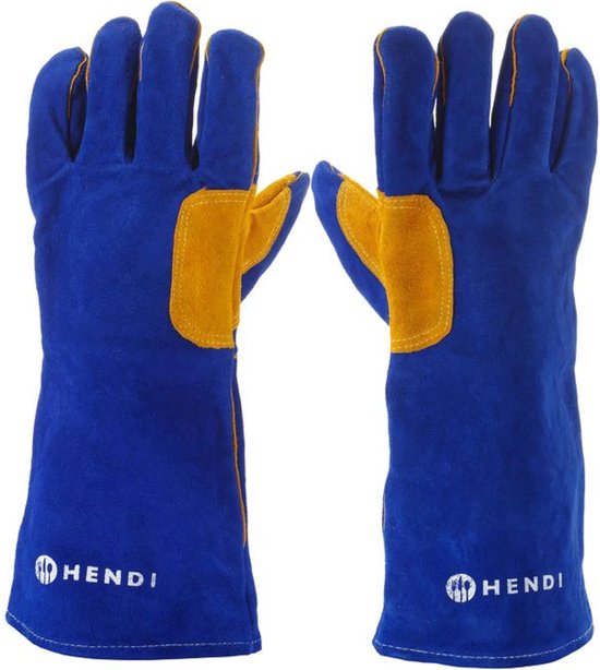 Hittebestendige handschoenen, leer, HENDI, Blauw, 2 st., (L)410mm van HENDI — afbeelding 2