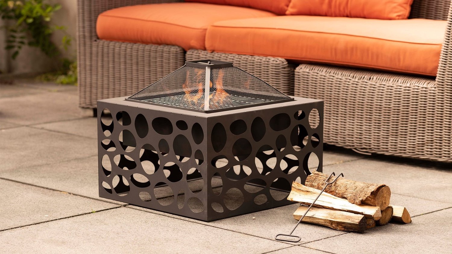 RedFire Mikor Fire Bowl with Grill Grate - Ø 55 cm - Black