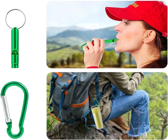 2 stuks - Slaapzak - 90*210 cm - Nood Slaapzakken voor overleving - thermische dekens voor overleving - noodbivakzak - buitenaccessoires - met fluitje en tas - voor kamperen in de buitenlucht, wandeluitrusting, noodvoorraden - groen — afbeelding 5