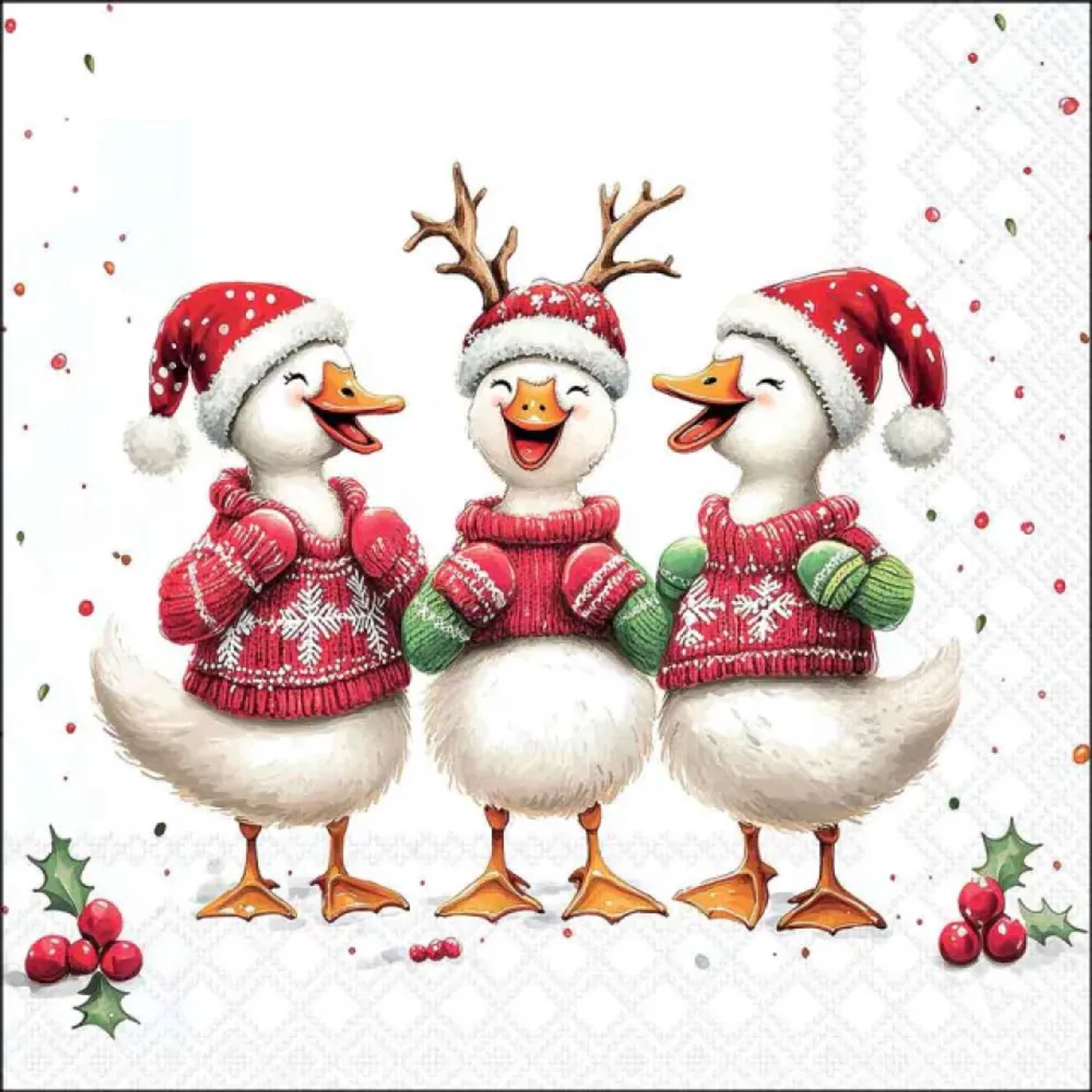 Servetten "Jolly ducks" 33x33 cm