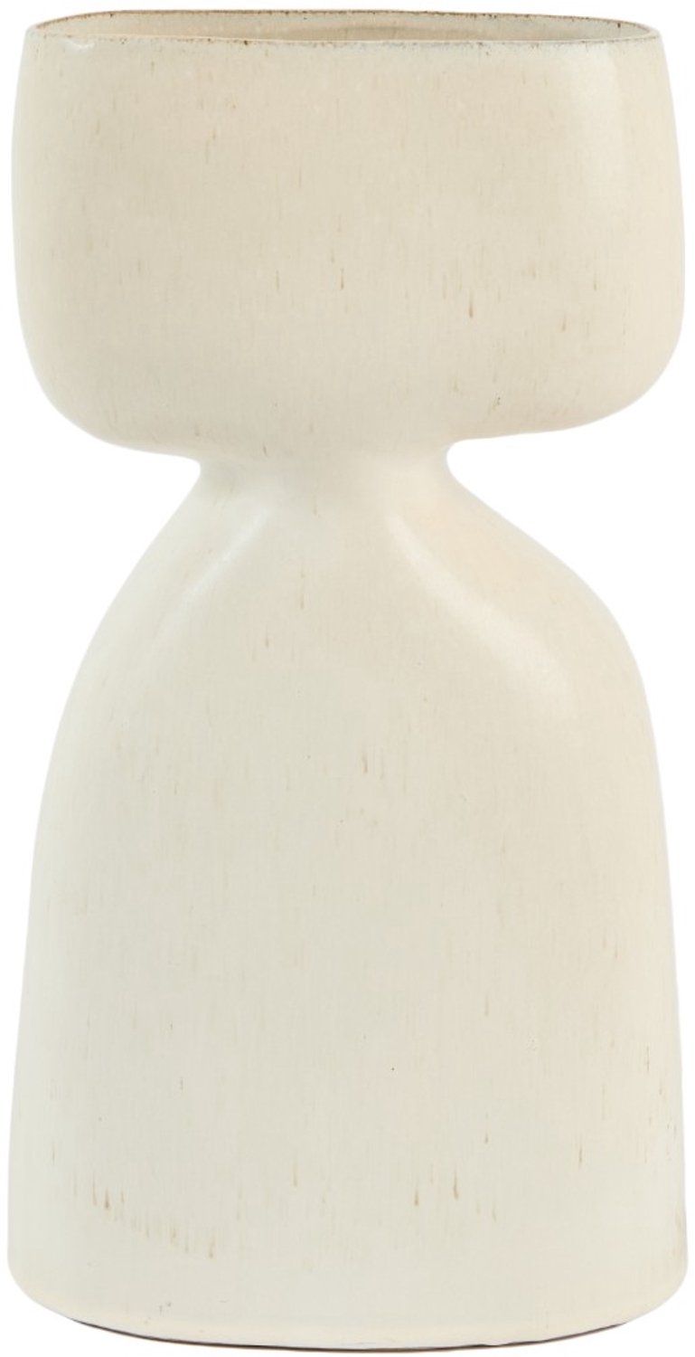 Light & Living Vaas Davito - Crème - 22.5x14x41cm - Keramiek - Japandi - Bloemenvaas - Woondecoratie - Decoratieve vaas voor woonkamer of slaapkamer Wit