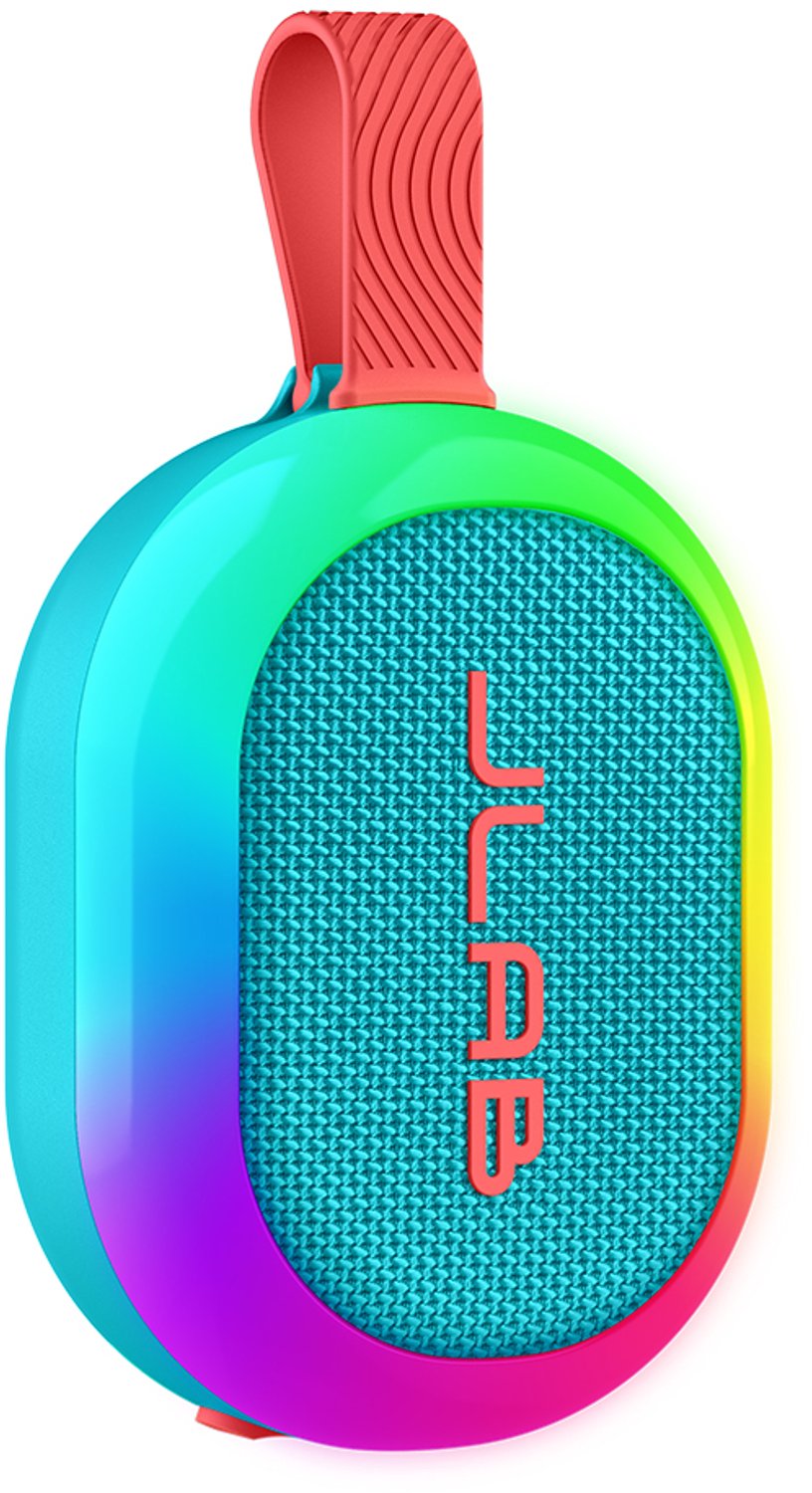 JLab Pop Mini Bluetooth Speaker Draadloos - Draagbare Muziekbox - 8 uur Batterijduur - 5 Watt - IPX6 Waterproof - Multipairing - Instelbare Party Lights - App Equalizer - Lichtblauw — afbeelding 2