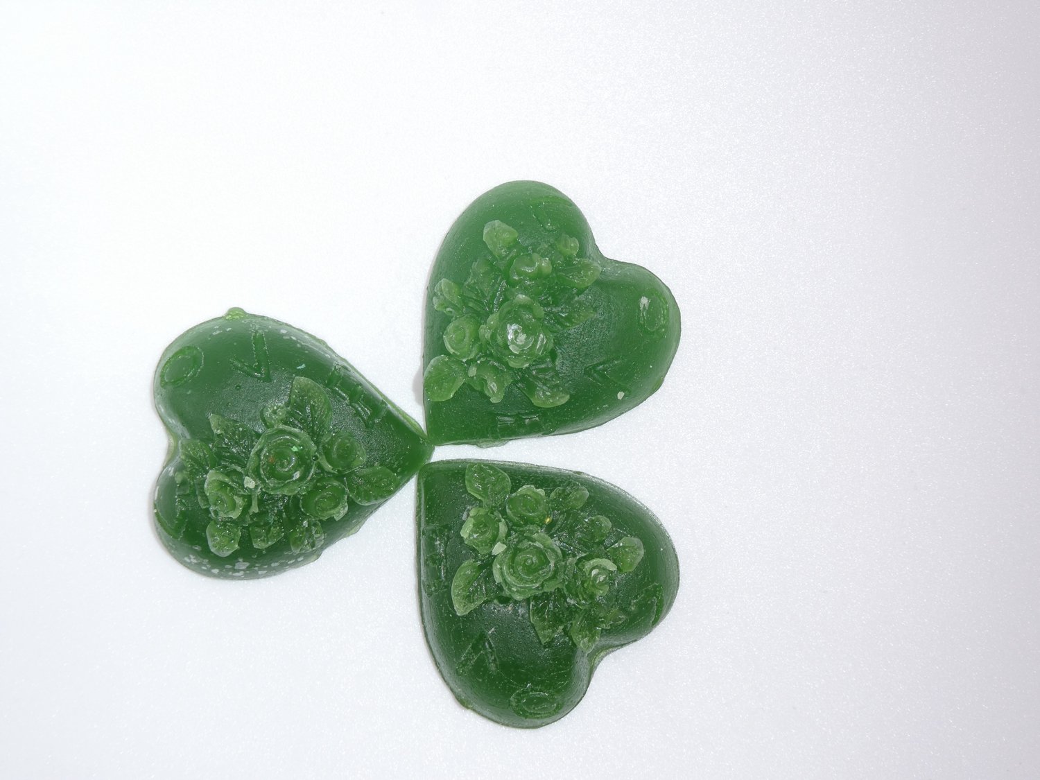 wax melts hartje met roosjes 3 stuks groen granny smith geur