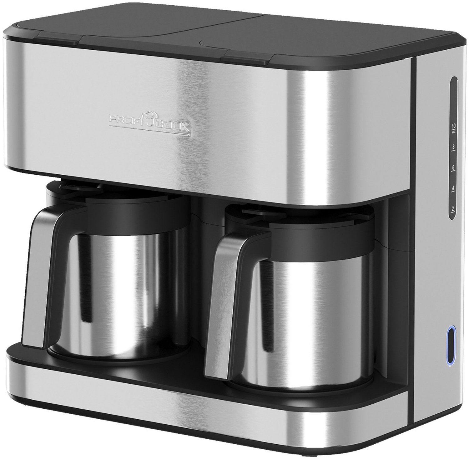 ProfiCook KAD 1307 Inox – Dubbele Filterkoffiezetapparaat – 2x 10-12 kops – RVS Thermoskan