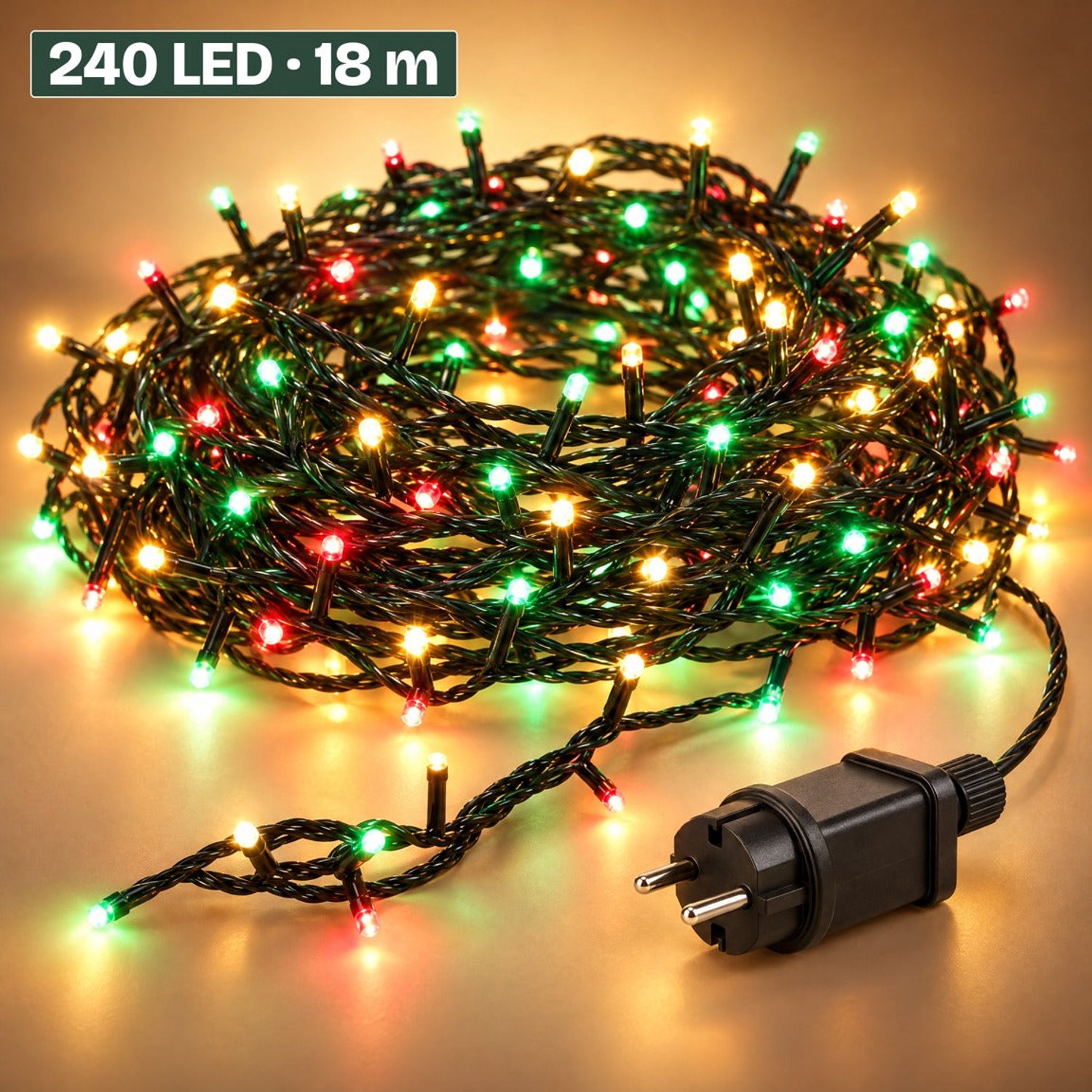 Levano Kerstverlichting Buiten 240 LED 18 m - Kerstversiering - Lichtsnoer voor Binnen en Buiten - Kerstlampjes Gekleurd - LED Lampjes - Kerstboomverlichting - Lichtslinger - Kerstlichtjes - Lichtketting - Sfeerverlichting - Timer - IP44