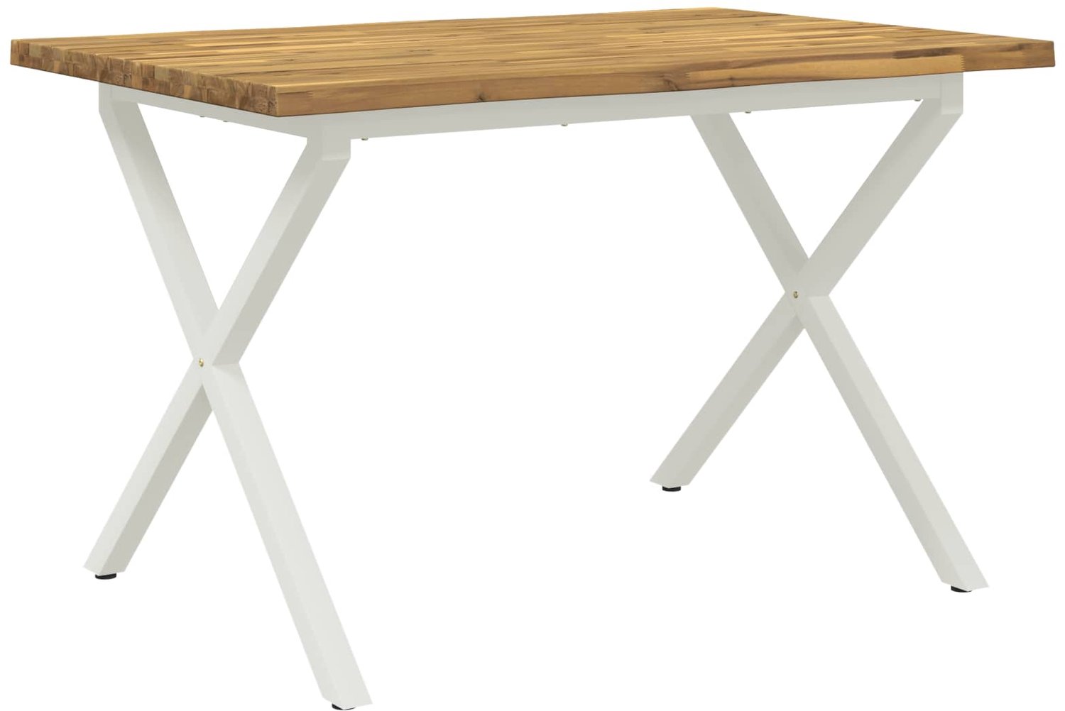 vidaXL Eettafel - met - levendige - rand - 120 - x - 70 - x - 75 - cm Whitewash en wit