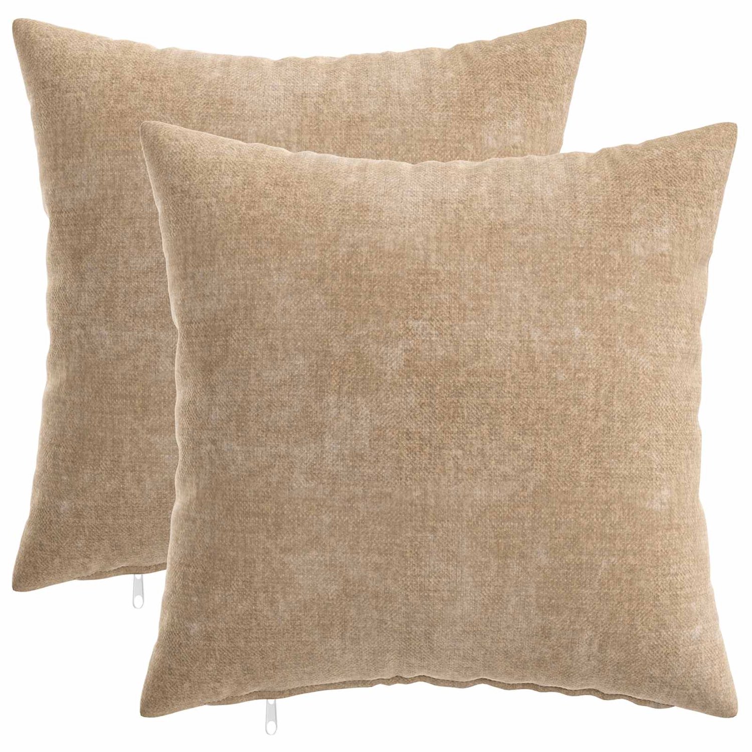 vidaXL Dekenkussen - 2 - st - HEERLEN - Taupe - 40 - x - 40 - cm - Chenille - Stof