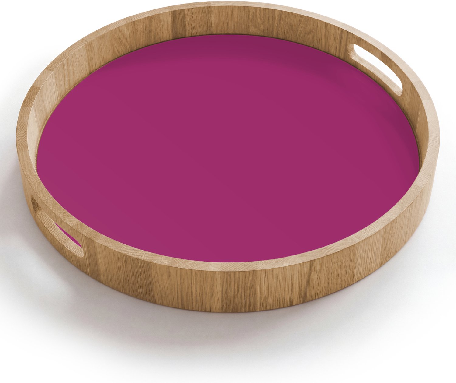 Dienblad rond 40x40 cm - Schootdienblad hout - Deep - Magenta - Paars - Borrelplank rechthoek - Plateau houten dienbladen