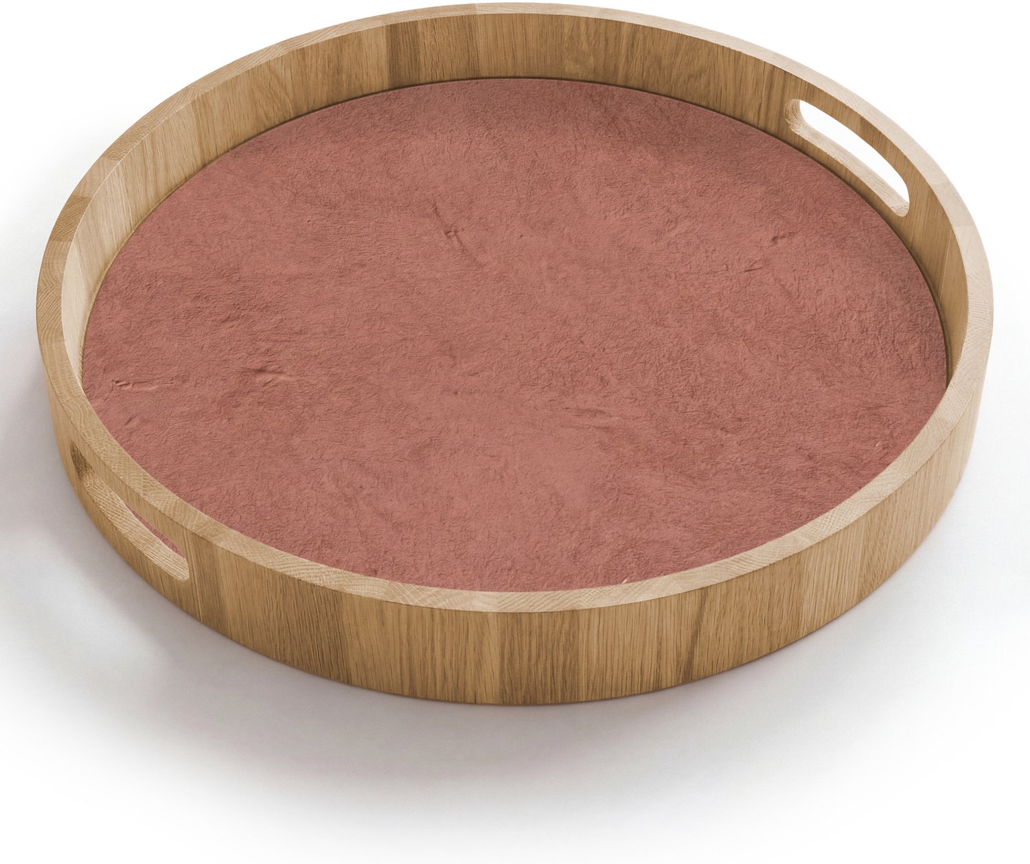 Dienblad rond 40x40 cm - Schootdienblad hout - Textuur - Roodbruin - Grof - Modern - Borrelplank rechthoek - Plateau houten dienbladen