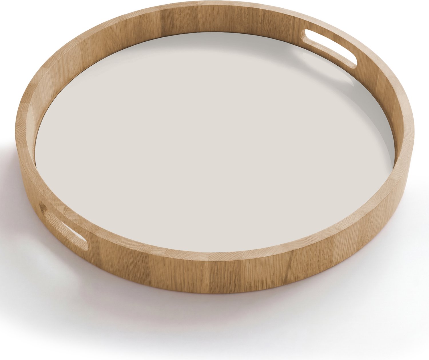 Dienblad rond 50x50 cm - Schootdienblad hout - Silent - Sandstone - Grijs - Borrelplank rechthoek - Plateau houten dienbladen