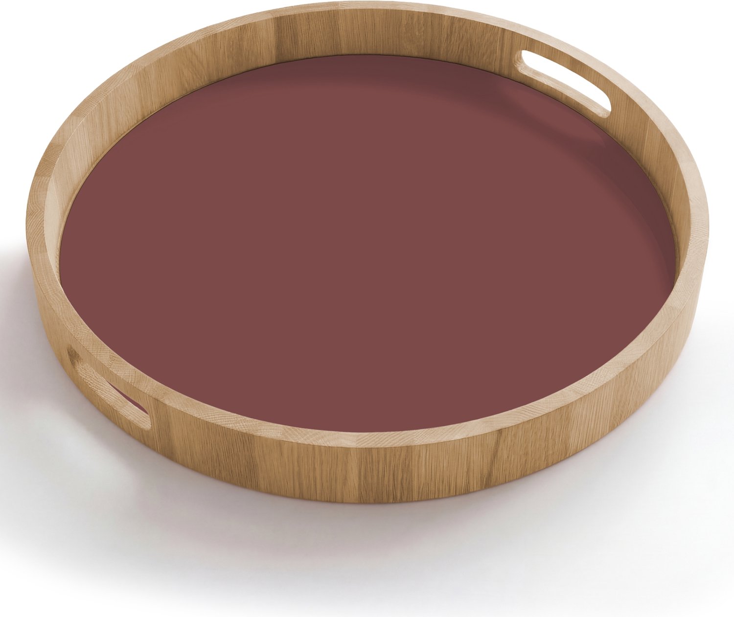 Dienblad rond 50x50 cm - Schootdienblad hout - Muted - Raisin - Rood - Borrelplank rechthoek - Plateau houten dienbladen