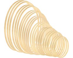 Set van 24 Houten Ringen voor Creatieve Projecten, 8 Maten, Ideaal voor Macramé, Droomvangers en DIY Decoraties, 8-26 cm