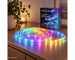 B.K.LICHT - Led Strip - 5 meter - met USB - met RGB - dimbaar - gekleurd licht - led-strips met afstandsbediening