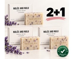 Zeep - Handzeep - Natuurlijke Lavendel Zeep - 3 x 100 gram - Handzeep Set - Voor gezicht handen en lichaam - Voedend - Nolée and Nulu - Milde zeep - Zeep blok