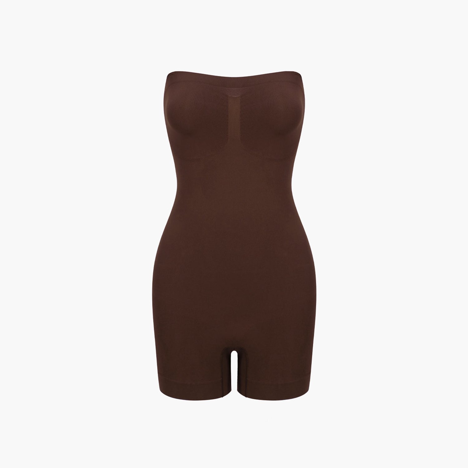 cfab Strapless bodysuit met corrigerende werking en bijpassende shorts - Bruin - 2XL - Corrigerende Body - Naadlos - corrigerend ondergoed dames