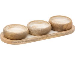 Secret de Gourmet Ava Aperitief Set Mangohout - 4-delig - 33x13x5cm