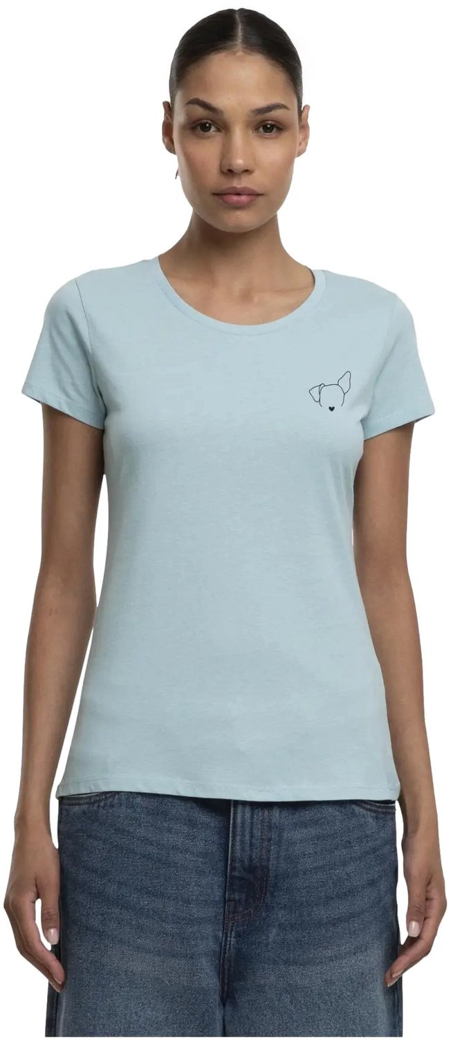 T-shirt dames Urban Classics Dog Basic Oceaanblauw