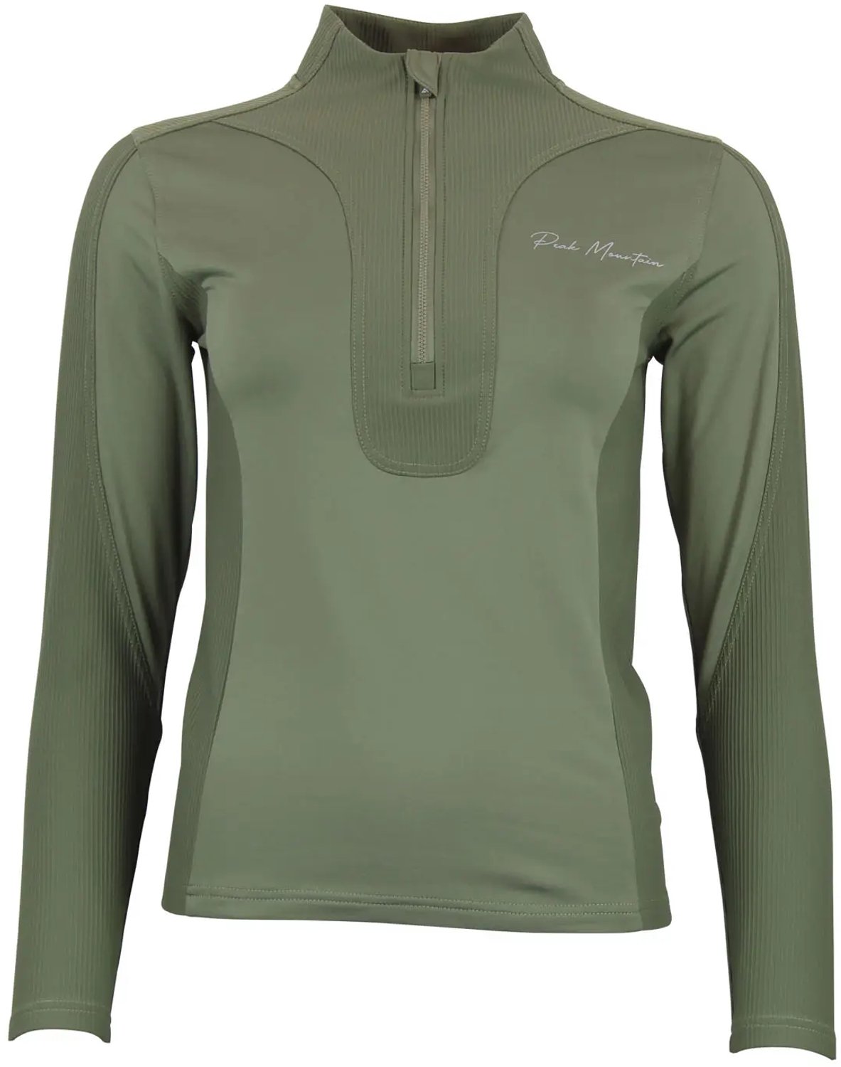 Dames met lange mouwen zip T-shirt Peak Mountain Aramis Creme