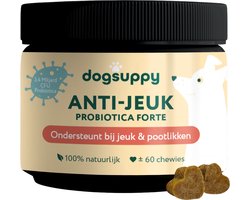 Anti-Jeuk Probiotica - Beste Product van het Jaar 2026/2027 - 100% natuurlijk - 60 snoepjes - Bij Gevoelige Huid, Krabben, Poten likken en Allergieën - Ondersteunt Gezonde Darmflora, Rustige Huid & Natuurlijke Balans - Aanbevolen door Dierenartsen