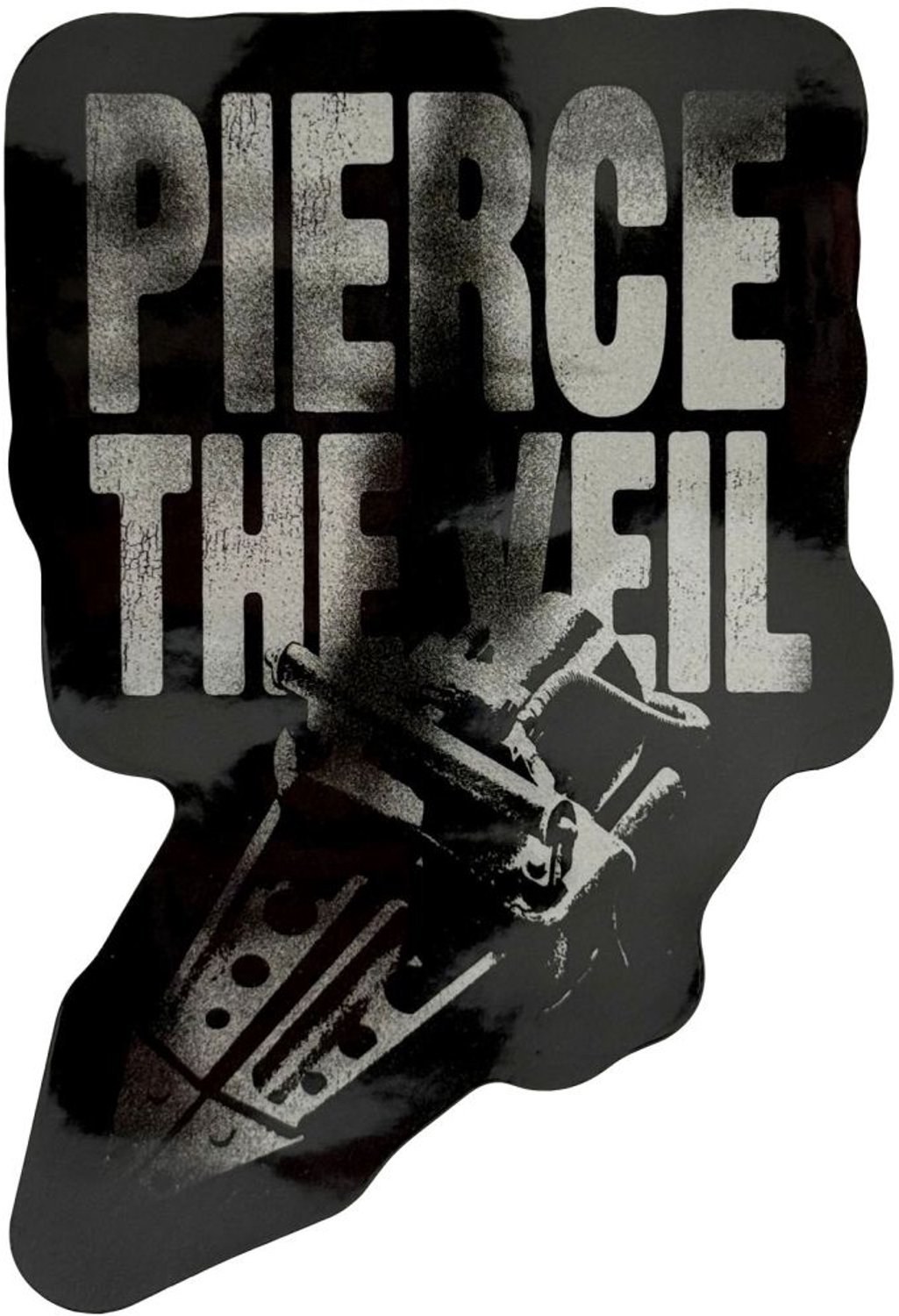 Pierce The Veil - Large Text Sticker - Zwart