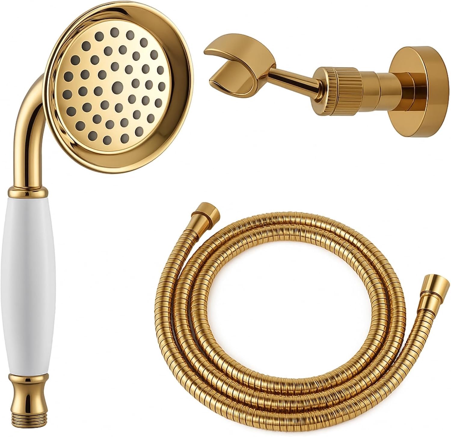 Handdouche Set Goud - Retro Messing met 1.5m Slang