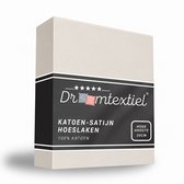 Droomtextiel Hoeslaken Katoen-Satijn - Crème - 70x200 cm - Hoogwaardige Kwaliteit - Super Zacht - Hoge Hoek