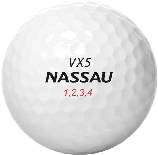 Nassau VX5 - Golfballen - 12 stuks - Wit — afbeelding 4