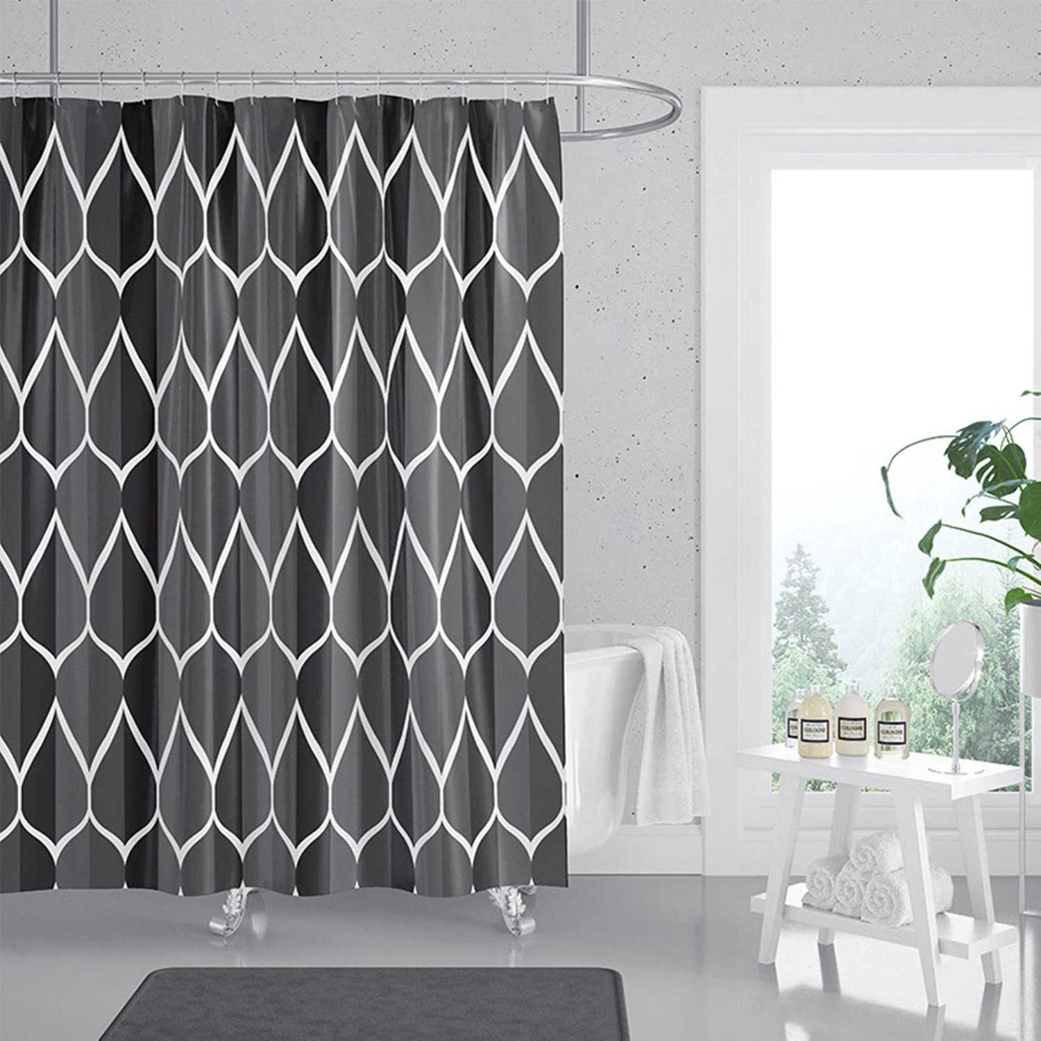 Polyester Douchegordijn 180 x 180 cm Zwart