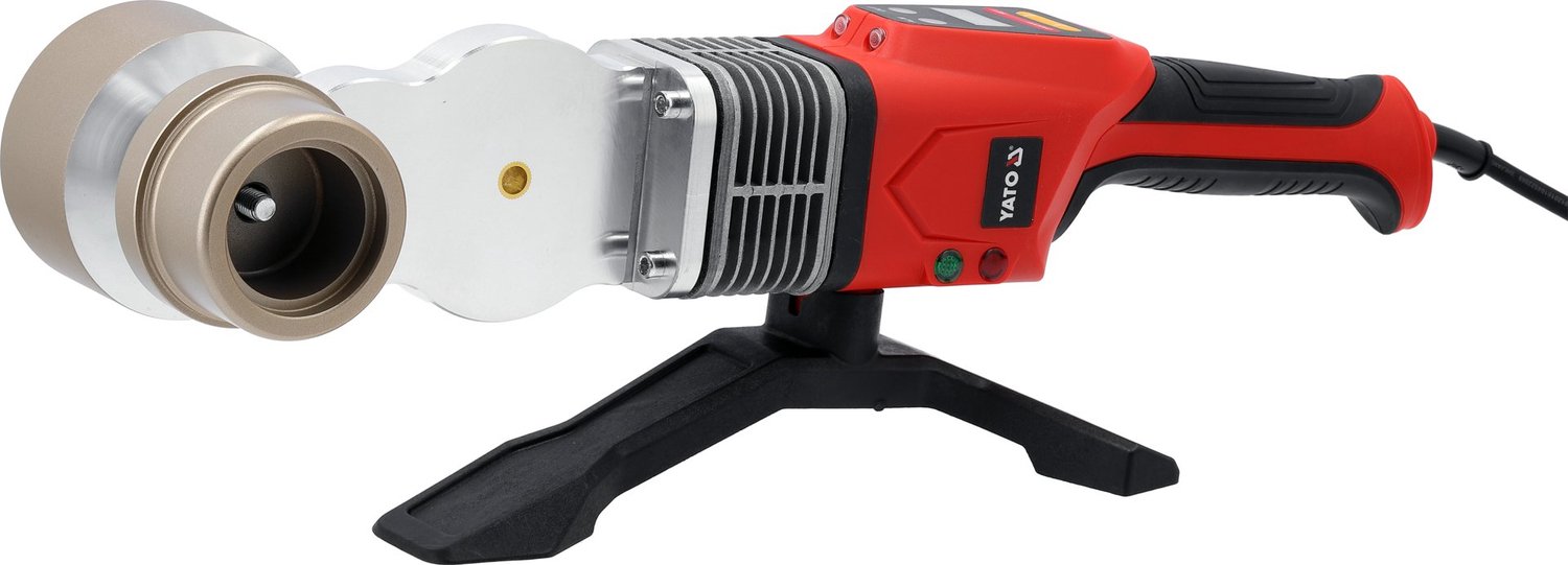 YATO YT-82252 Lasapparaat voor Kunststof Leidingen 1000W - Met Digitaal Display & Regelbare Temperatuur (tot 320°C) - Inclusief 6 Teflon Matrixen (20-63mm) - Moflasapparaat voor PP-R, PE, PB & PE-X
