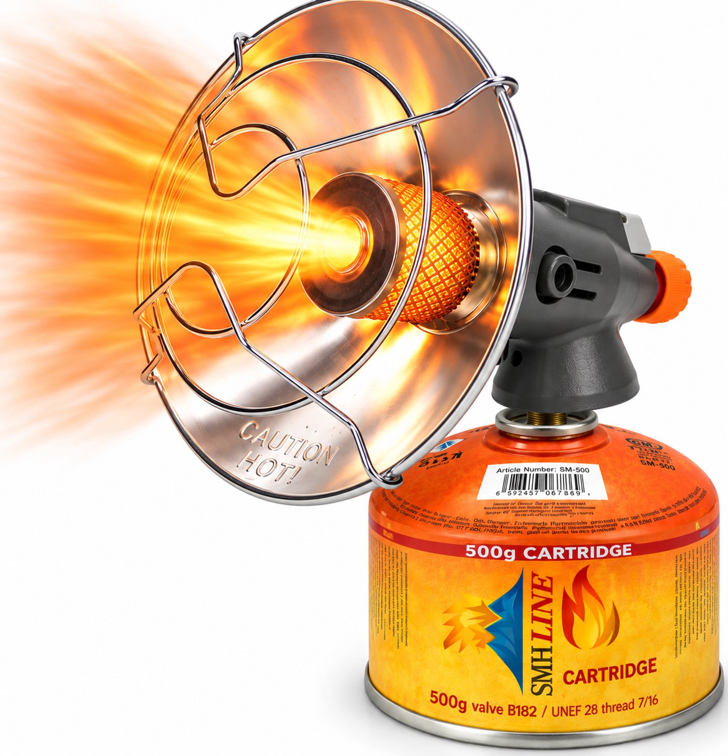 SMH LINE® Draagbaar Gaskachel - Incl. 4x 500g Gasbussen - 1150W - Camping gaskachel - Voor Camping, Vissen, Tuin & Werkplaats