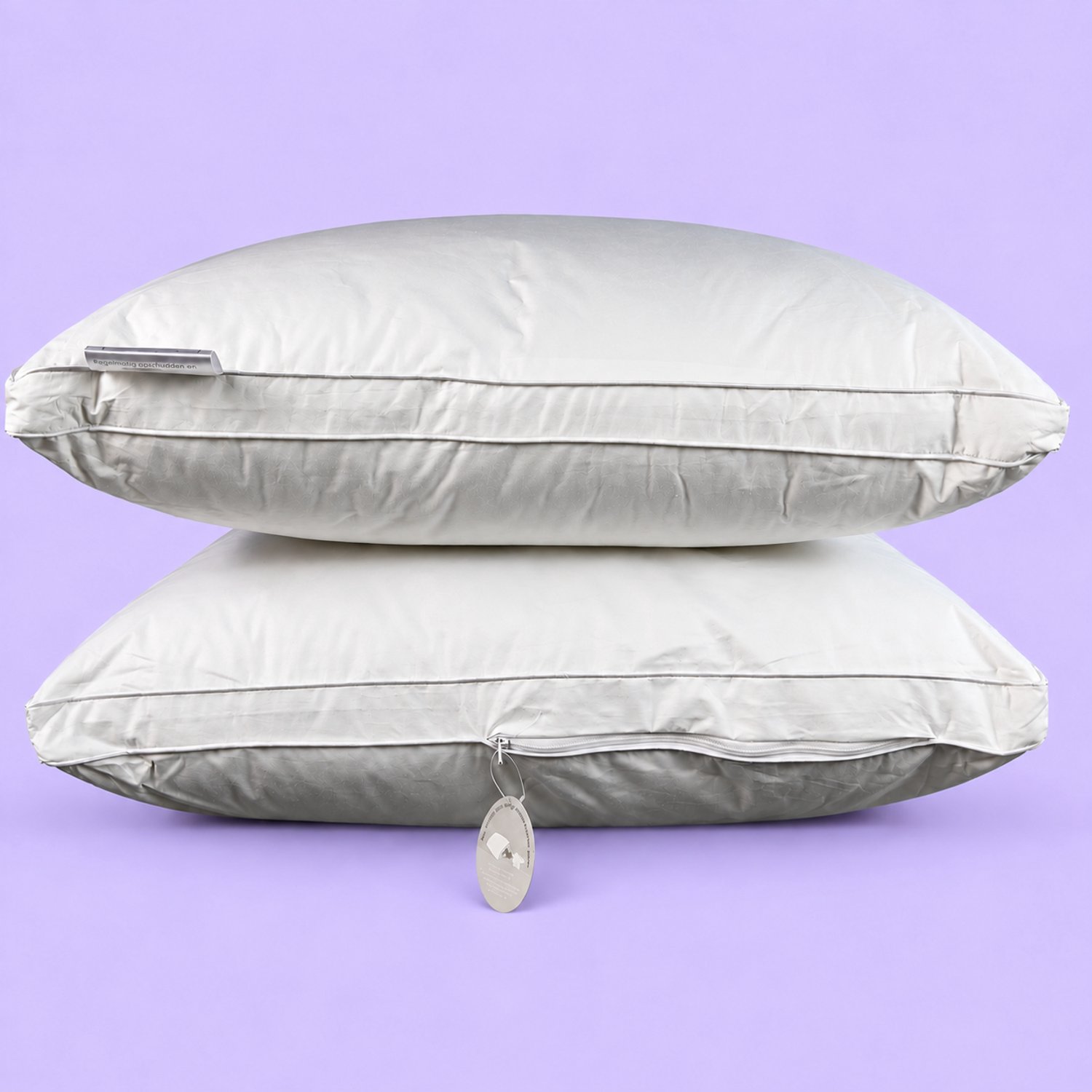 Queens Amber hoofdkussen set - boxmodel - GRS gerecyclede Comfort-O-Bol vulling - 100% katoenen tijk - 800 gram – 63x53x3cm