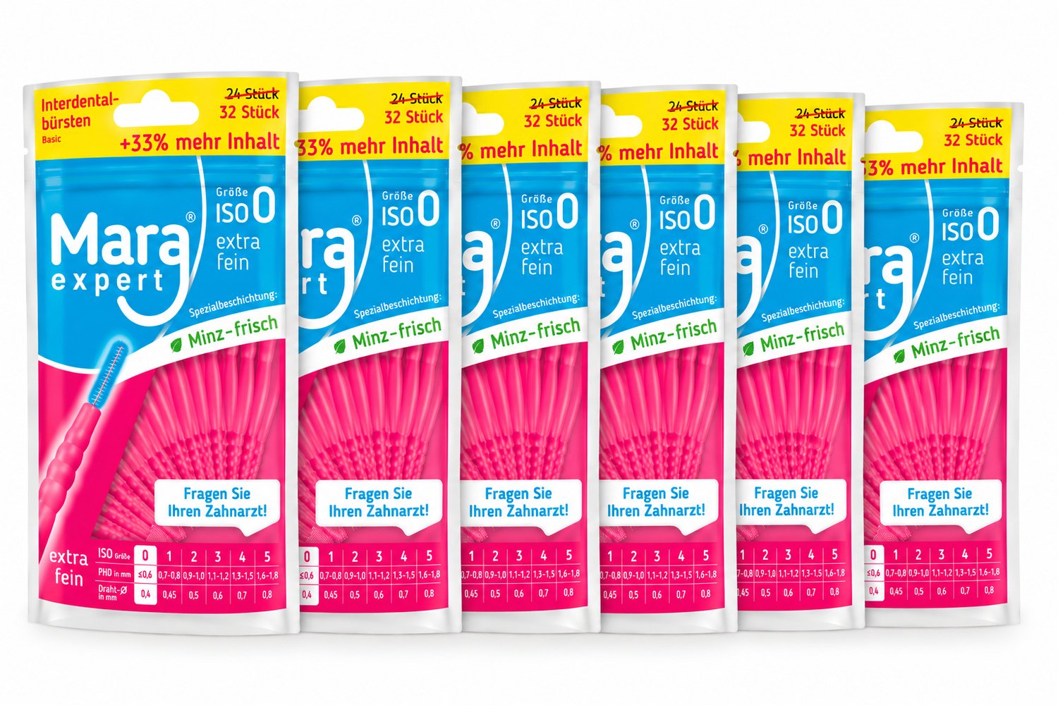 Mara Expert ID Brush Basic Ragers - ISO 0 - Roze - 6 x 32 stuks - Voordeelverpakking