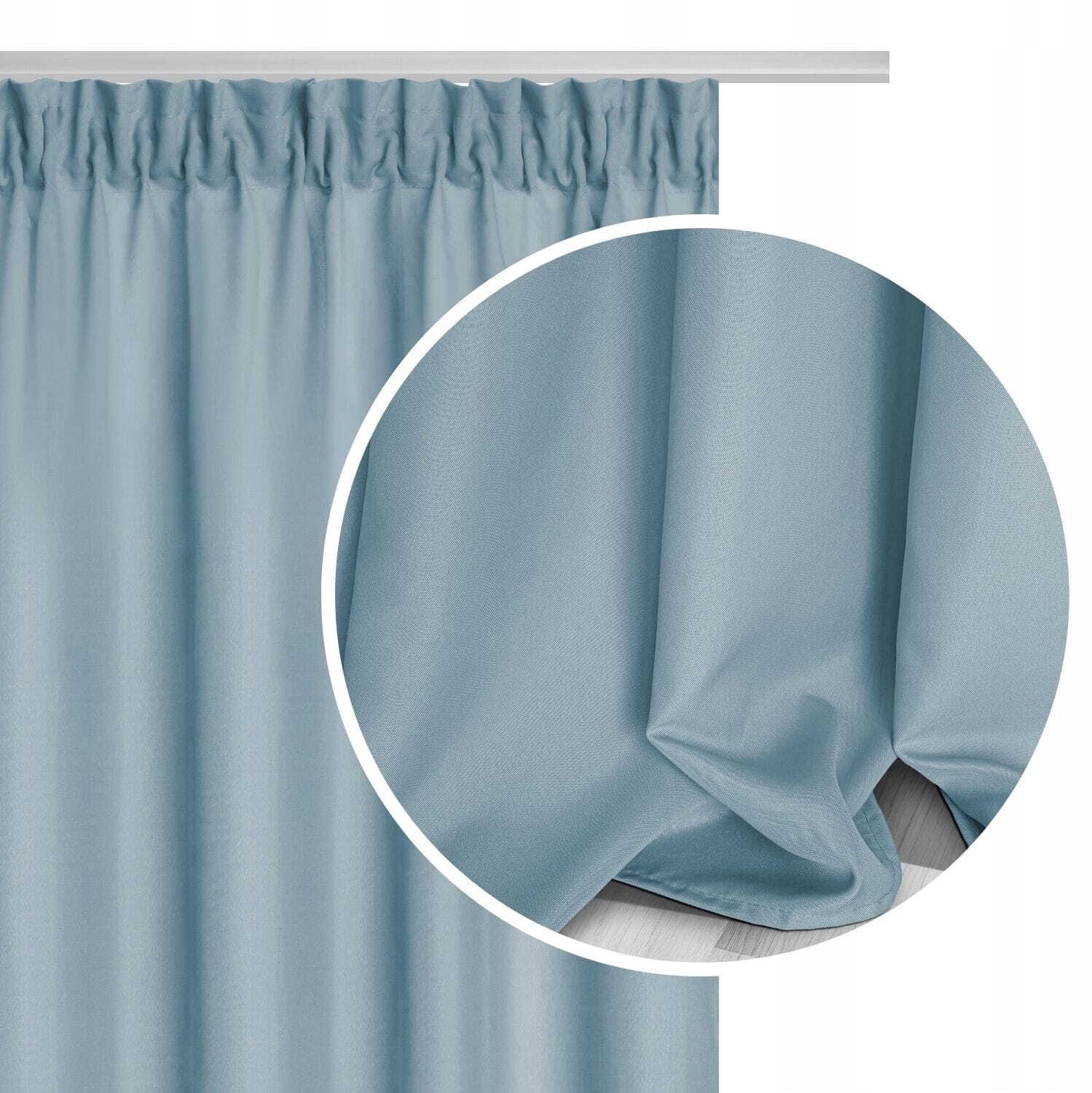 PRESTIQUA Błękitne Zasłony VIVA 140x235 cm - Półzaciemniające Blauw