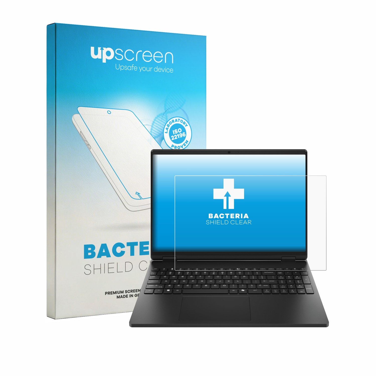 upscreen - Screenprotector voor HP HyperX OMEN 15 - Folie Beschermfolie transparant antibacterieel