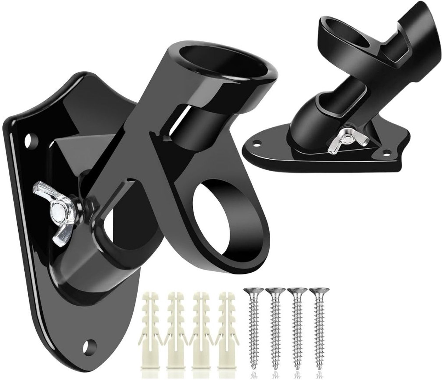 Zolvano® Vlaggenhouder Muur - Dubbele Vlaggenhouder - Vlaggen Tonen -Zwart