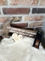 Cadeaupakket papa - vader inclusief houten hartje / Houten hamer met de tekst Als papa het niet maken kan, dan kan niemand het - Sleutelhanger - vaderdag - opa