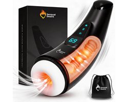 Sensual Desire® Pro Intense – Pocket Pussy – Masturbator voor Man Automatisch – Blowjob Simulator – 18 Standen – Krachtige Zuigkracht & Verwarmend Effect