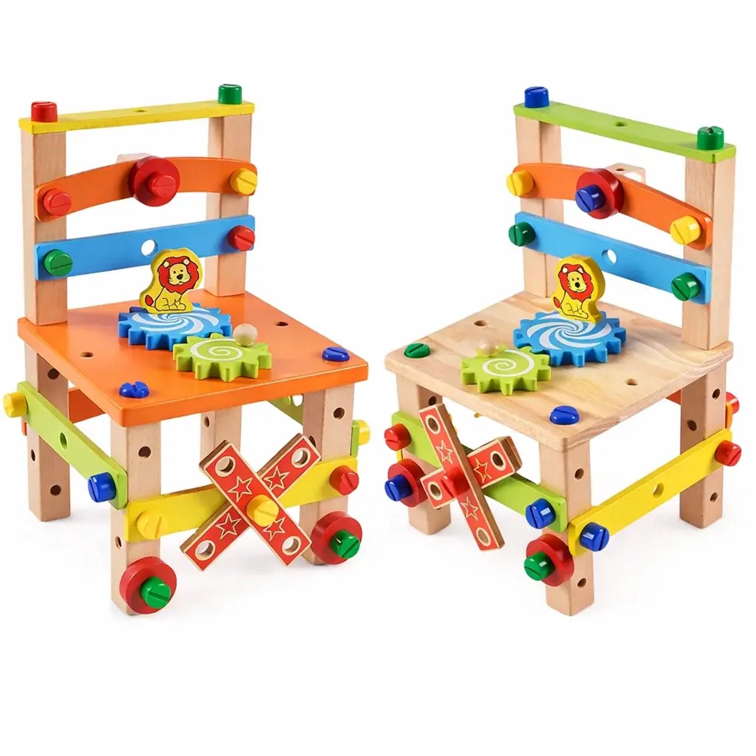 Bextunio Houten Schroefstoel – Constructie Speelgoed voor Kinderen 3+