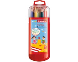 STABILO Trio Thick - Driekantig Kleurpotloden Met Extra Dikke Kern 4,2 mm - Etui Met 15 Kleuren