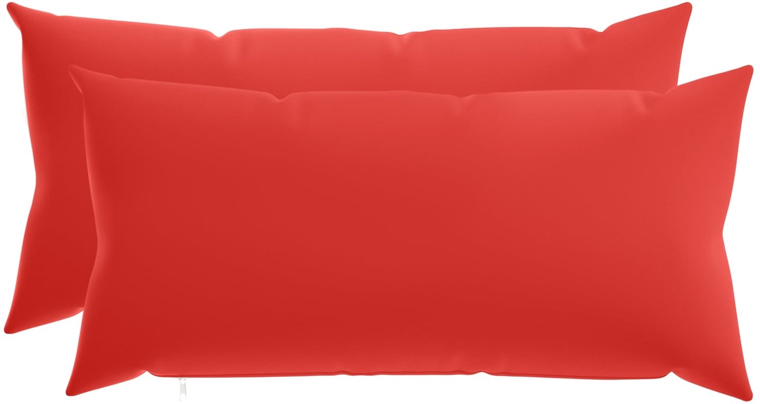 vidaXL Dekenkussen - 2 - st - HEERLEN - Rood - 40 - x - 70 - cm - Polyester