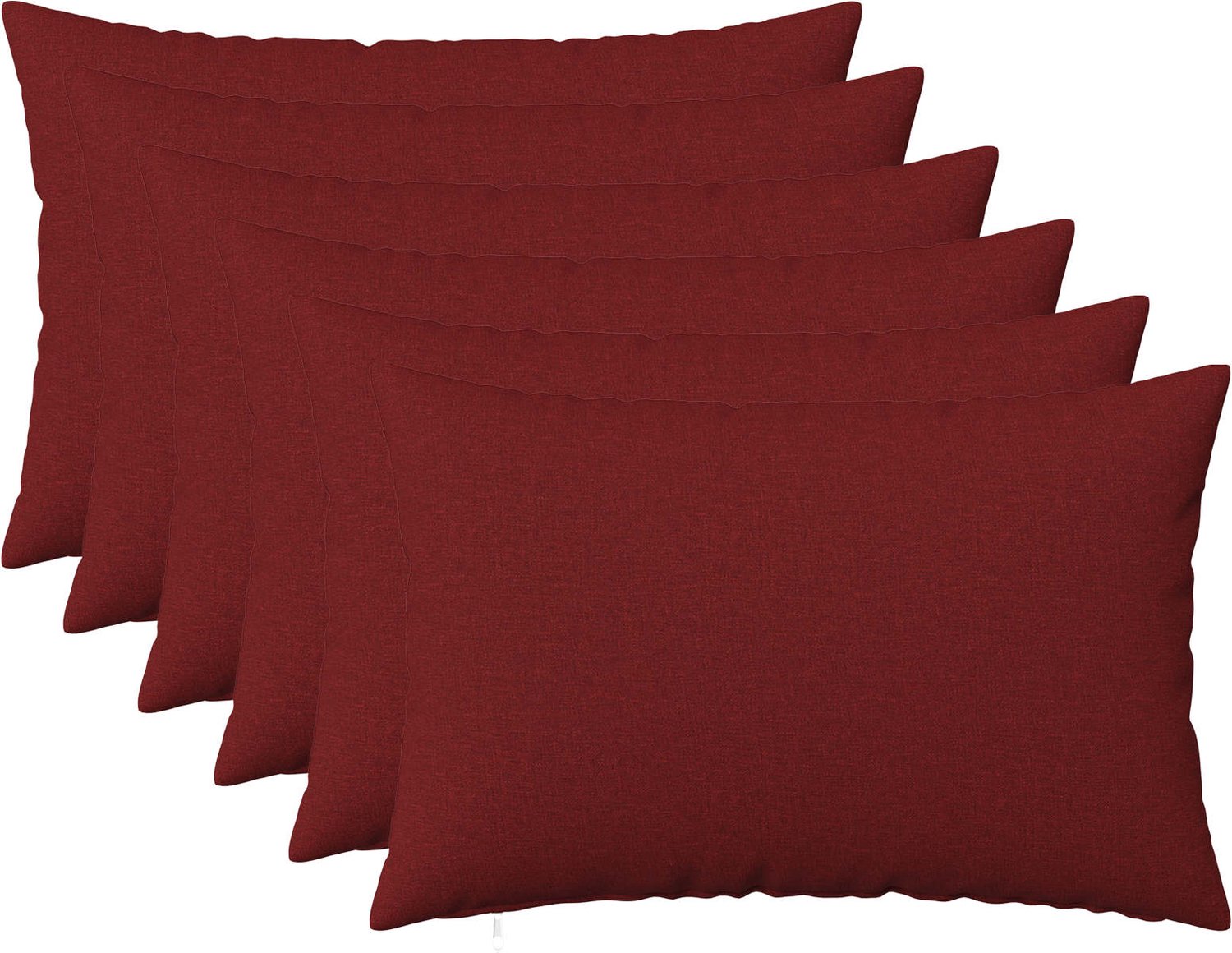 vidaXL Dekenkussen - 6 - st - HEERLEN - Wijnrood - 30 - x - 50 - cm - Stof