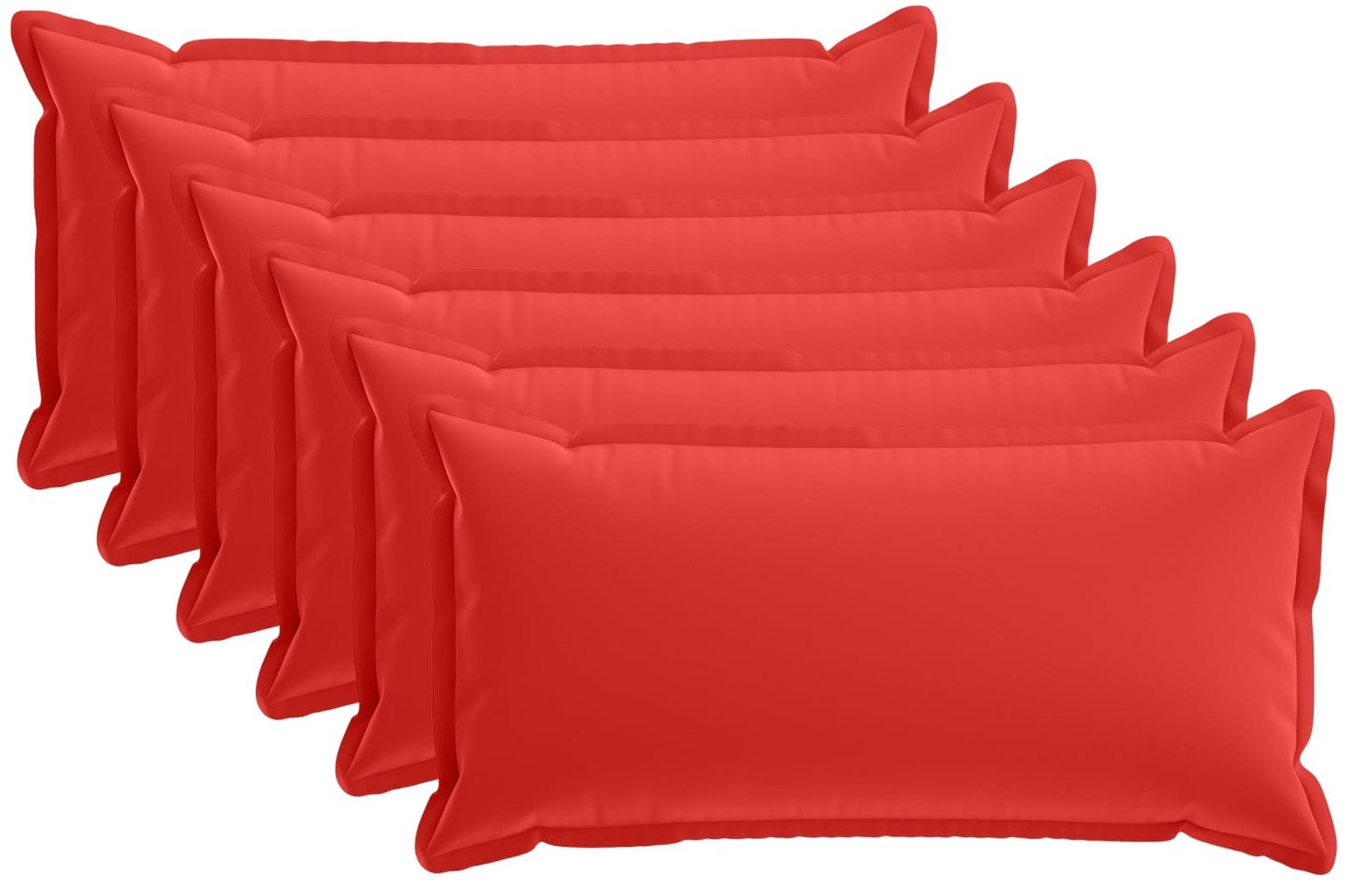vidaXL Dekenkussen - 6 - st - HOUTEN - Rood - 40 - x - 80 - cm - Polyester